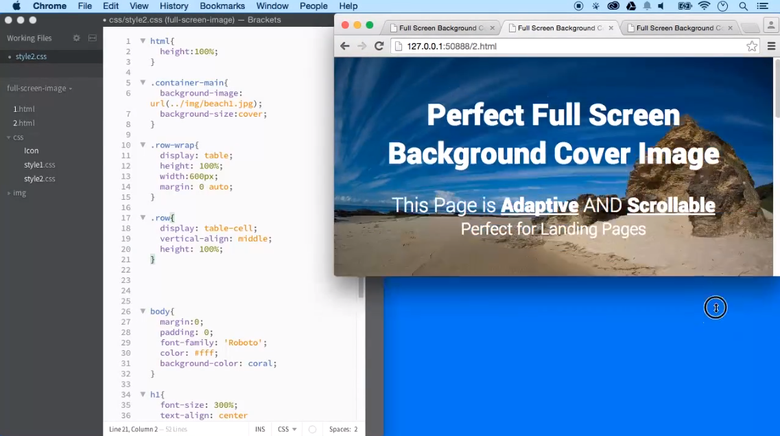 Full Cover Background Image - iLoveCoding