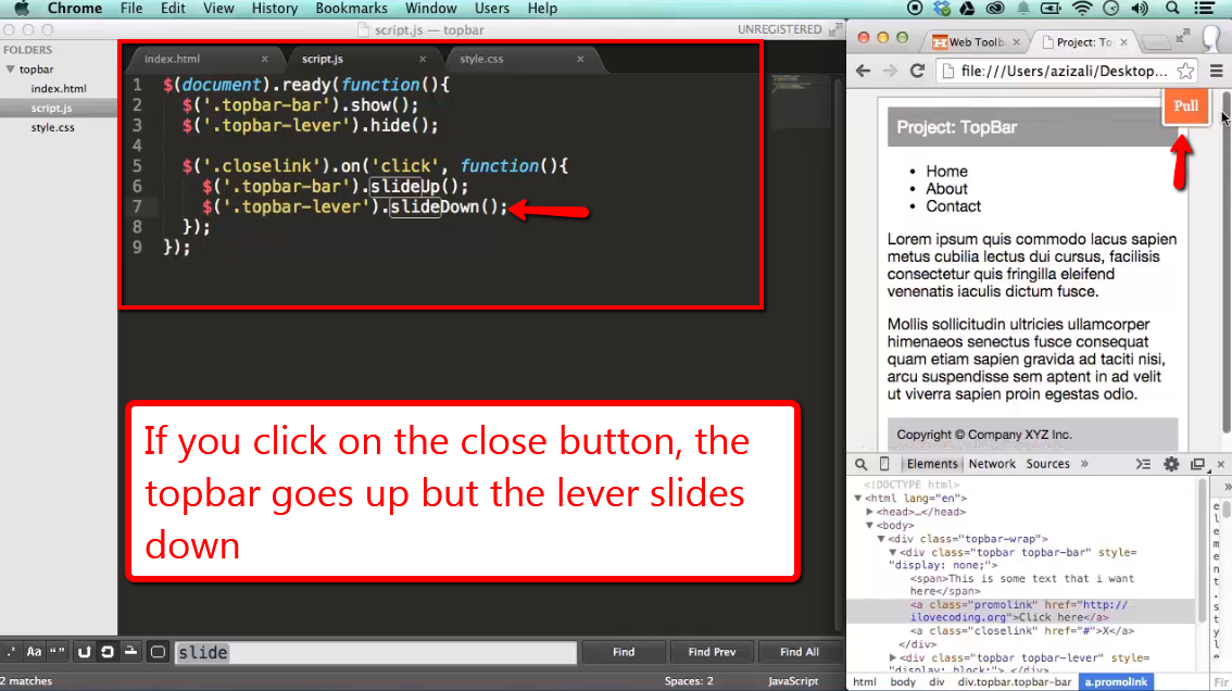 Project Create A Top Bar Widget With Jquery Ilovecoding