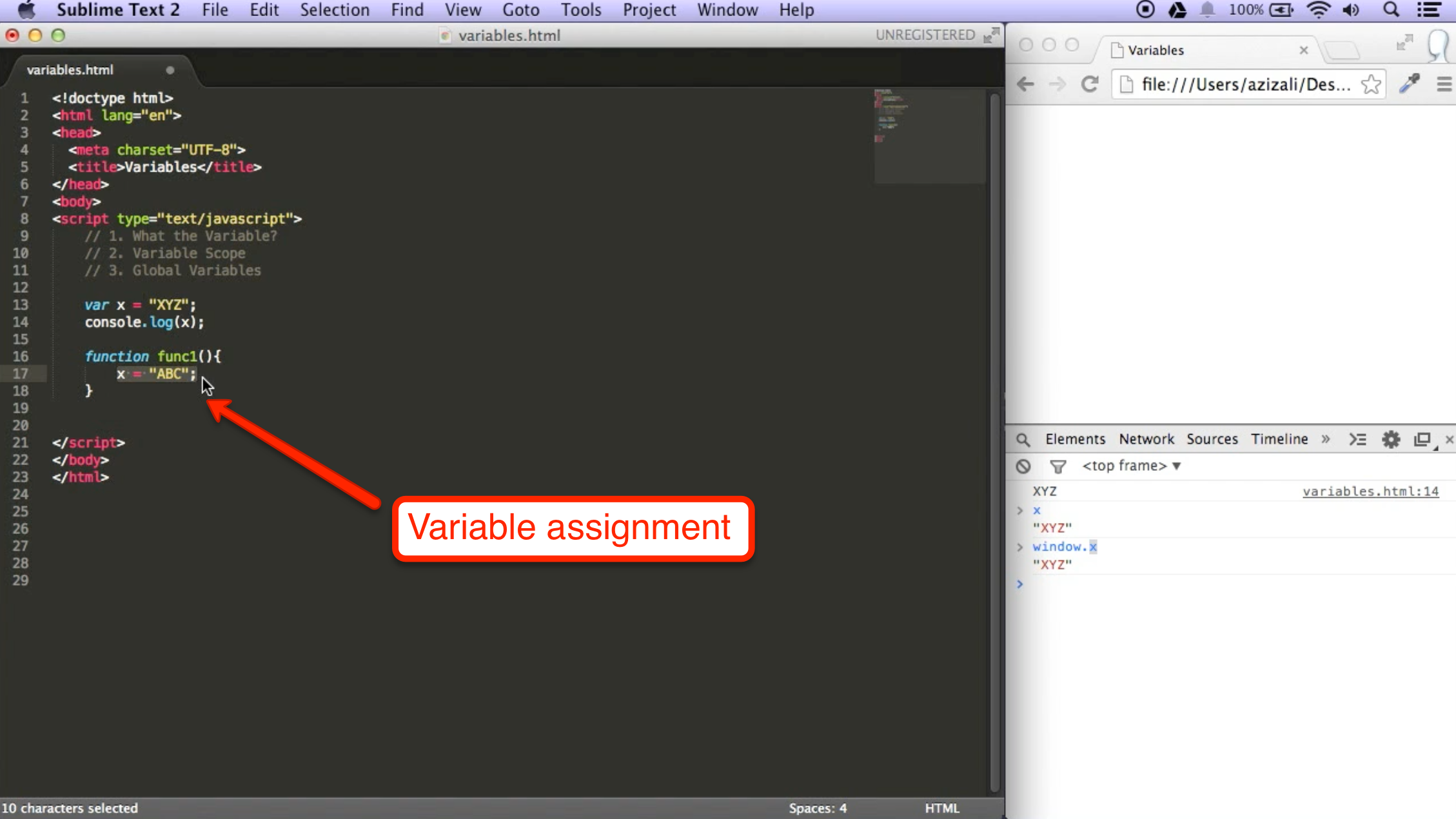 Variable js